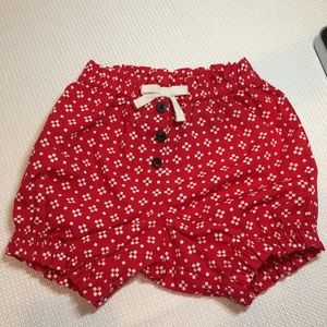 Hanna Andersson Red White Bloomers Bubble Shorts